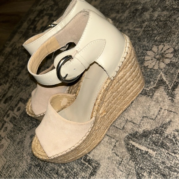 Marc Fisher Cream Espadrille Sandals with Ankle Strap - Picture 3 of 6